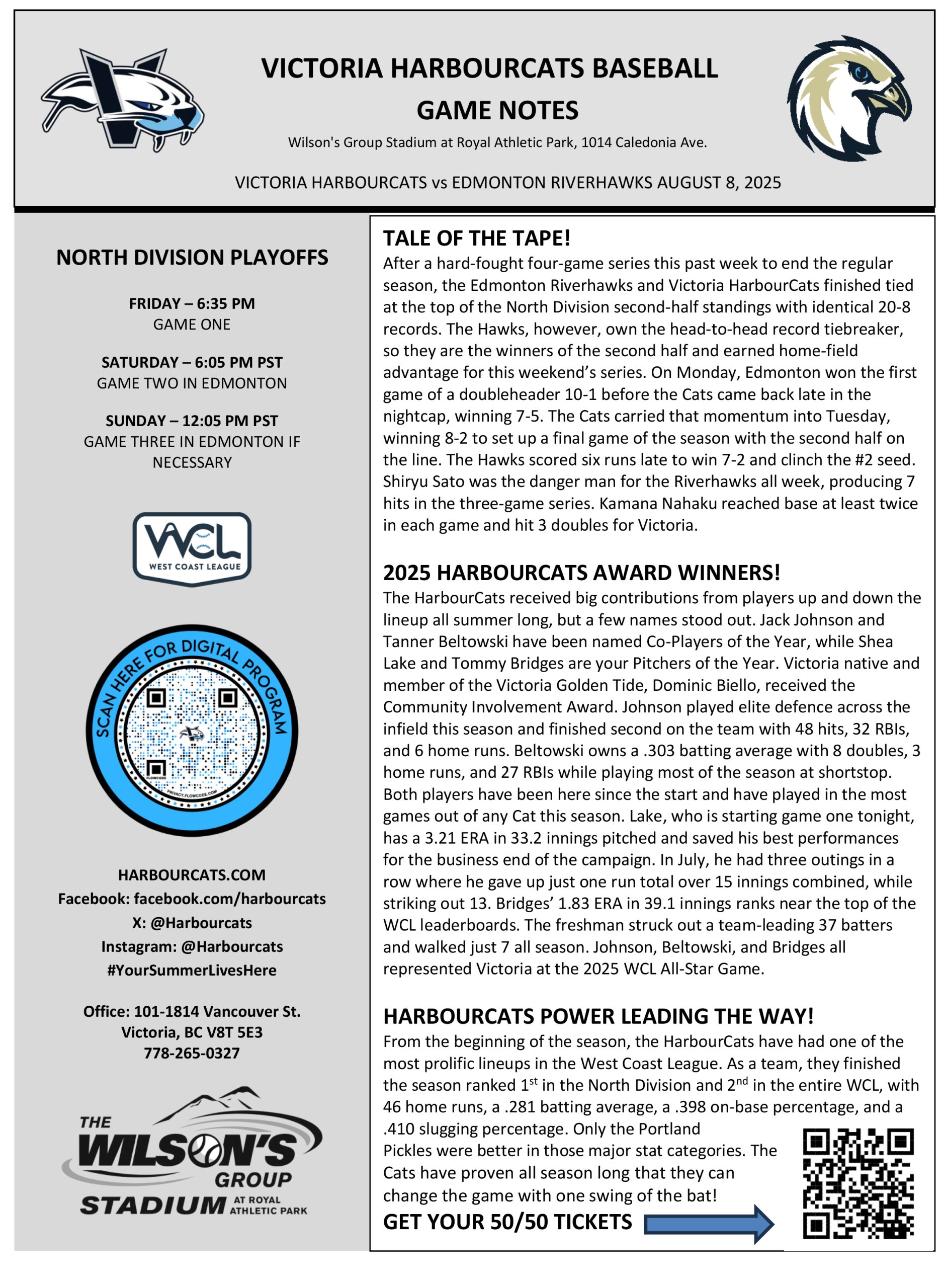Game Notes Playoffs Aug 8 EDM-1 Game Notes Playoffs Aug 8 EDM-1